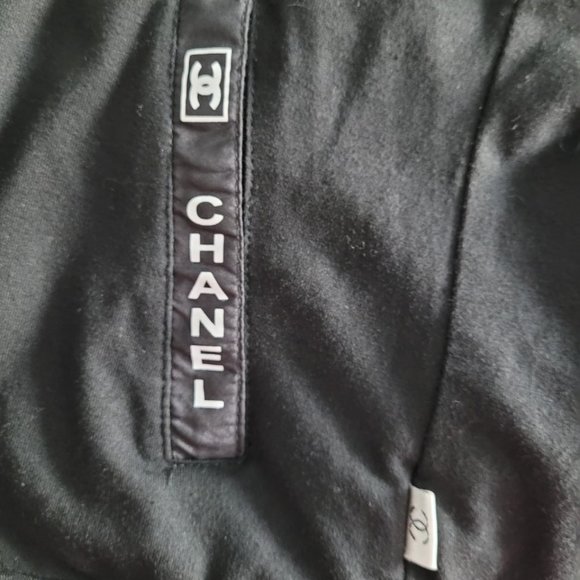 Authentic CHANEL vintage coco logo cotton zip-up blouse black size L (US M) - Picture 9 of 13
